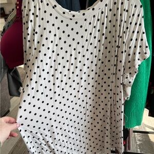 Torrid Black and White Polka Dot Short Sleeve Tee